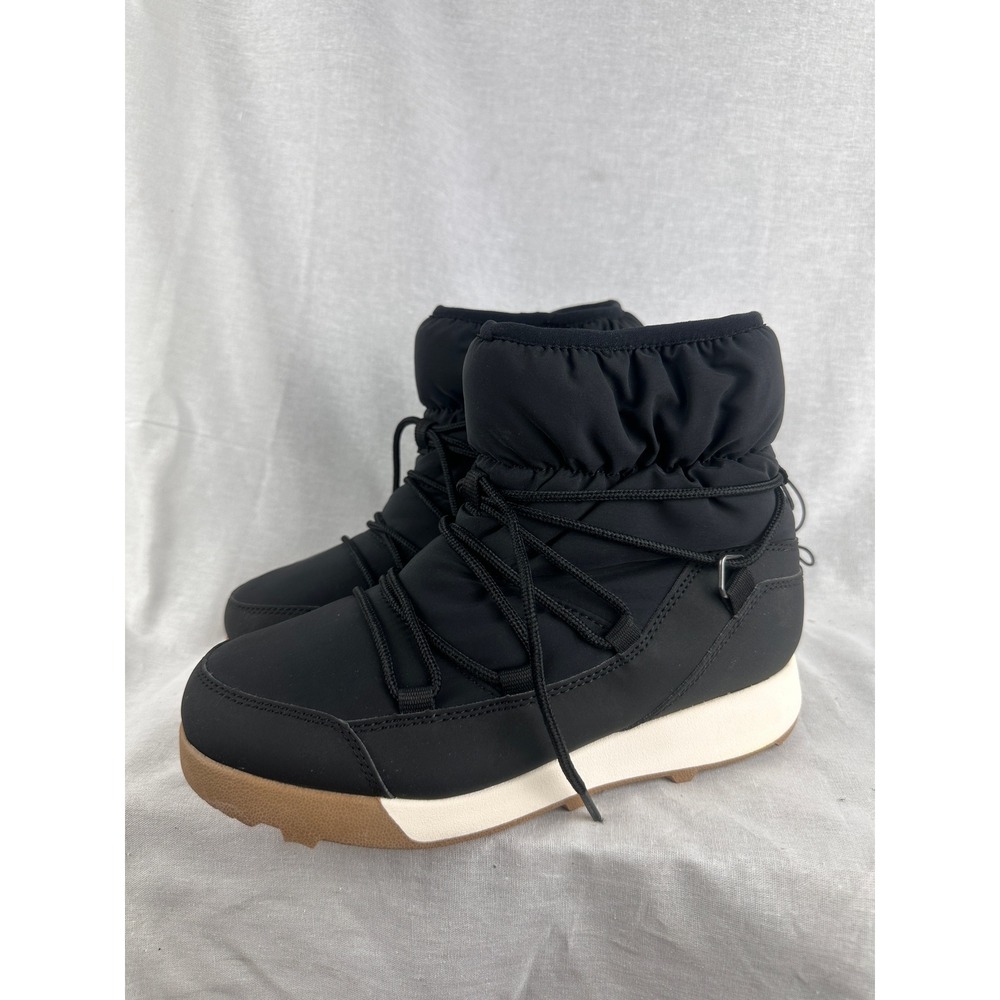 Target Black Puffer Snow Boots Thermolite EcoMade Lace Up Gum Sole 096094120 7